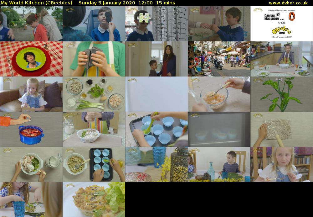 My World Kitchen (CBeebies) Sunday 5 January 2020 12:00 - 12:15