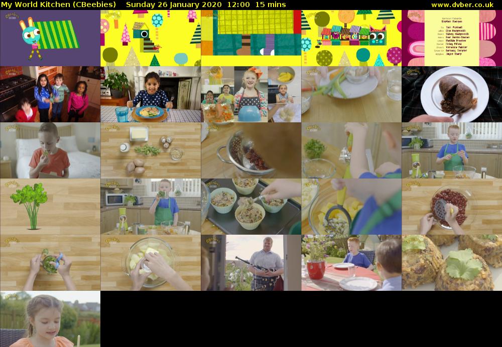 My World Kitchen (CBeebies) Sunday 26 January 2020 12:00 - 12:15