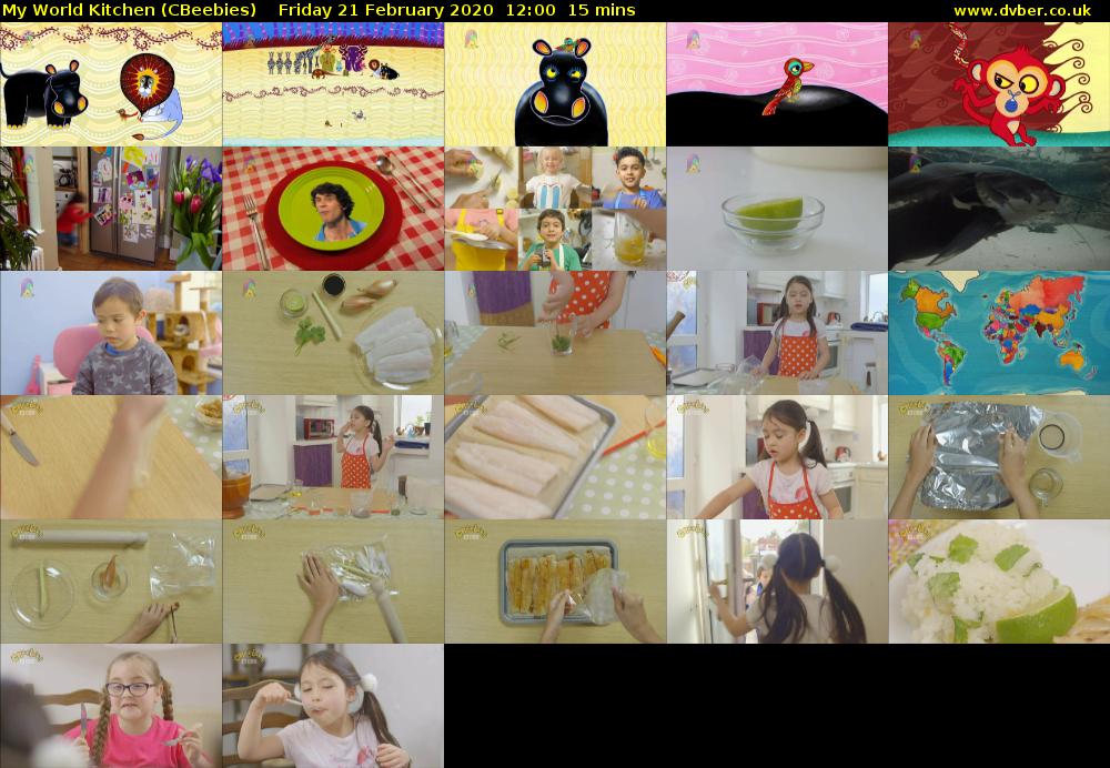 My World Kitchen (CBeebies) Friday 21 February 2020 12:00 - 12:15