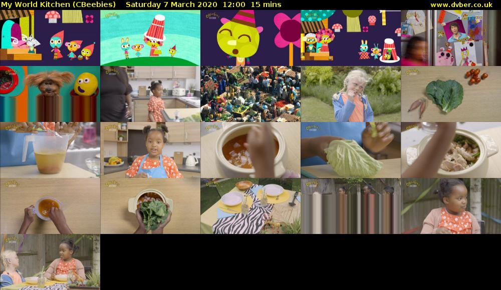 My World Kitchen (CBeebies) Saturday 7 March 2020 12:00 - 12:15