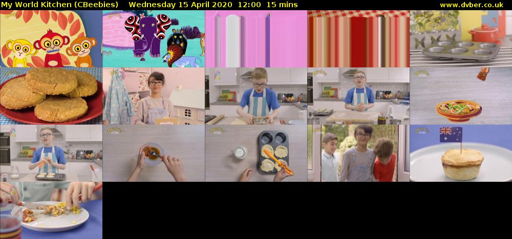 My World Kitchen (CBeebies) Wednesday 15 April 2020 12:00 - 12:15