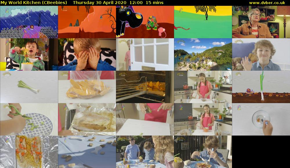 My World Kitchen (CBeebies) Thursday 30 April 2020 12:00 - 12:15