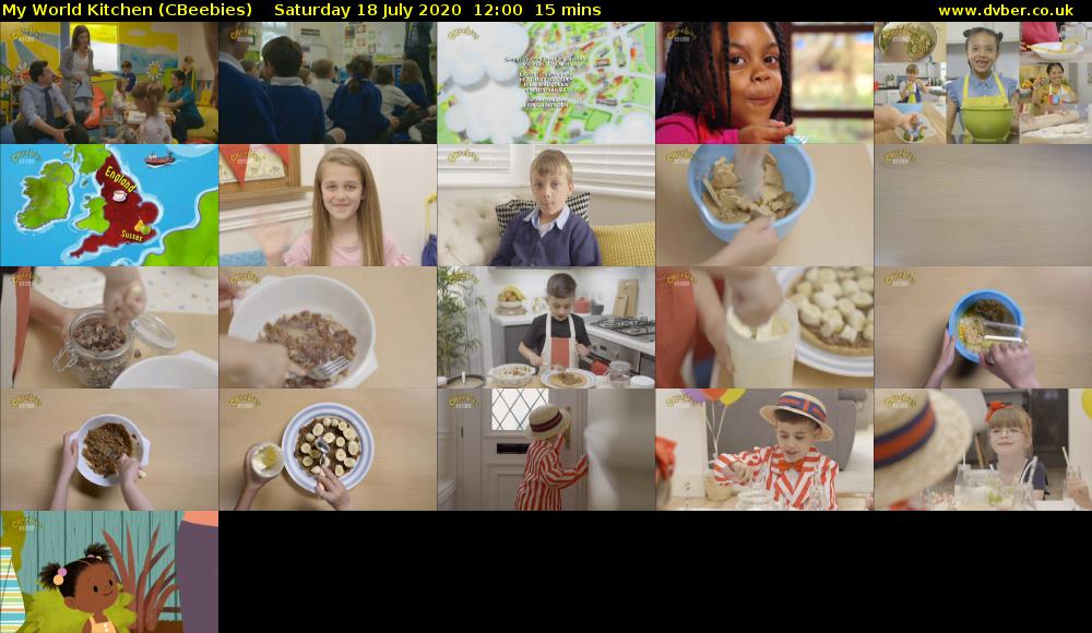My World Kitchen (CBeebies) Saturday 18 July 2020 12:00 - 12:15