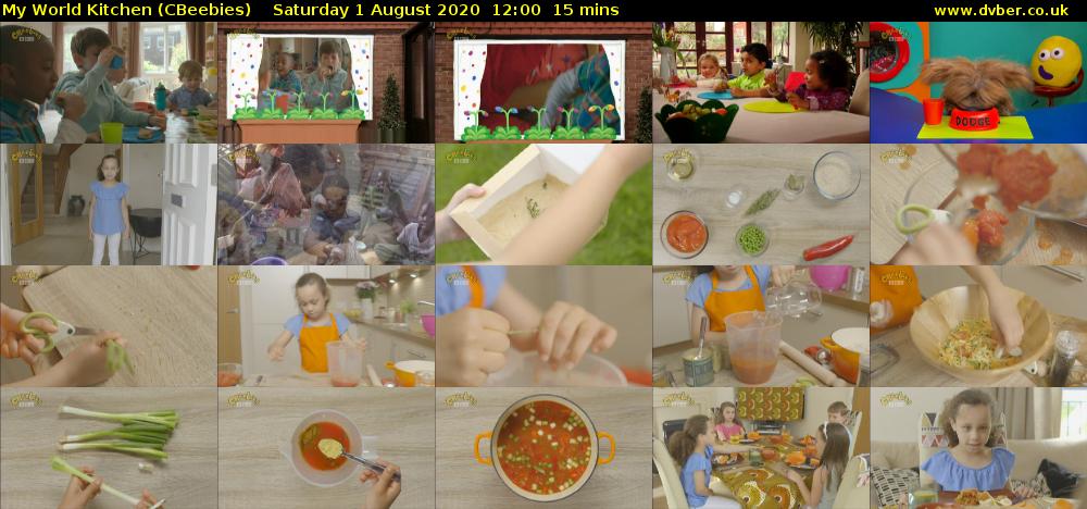 My World Kitchen (CBeebies) Saturday 1 August 2020 12:00 - 12:15