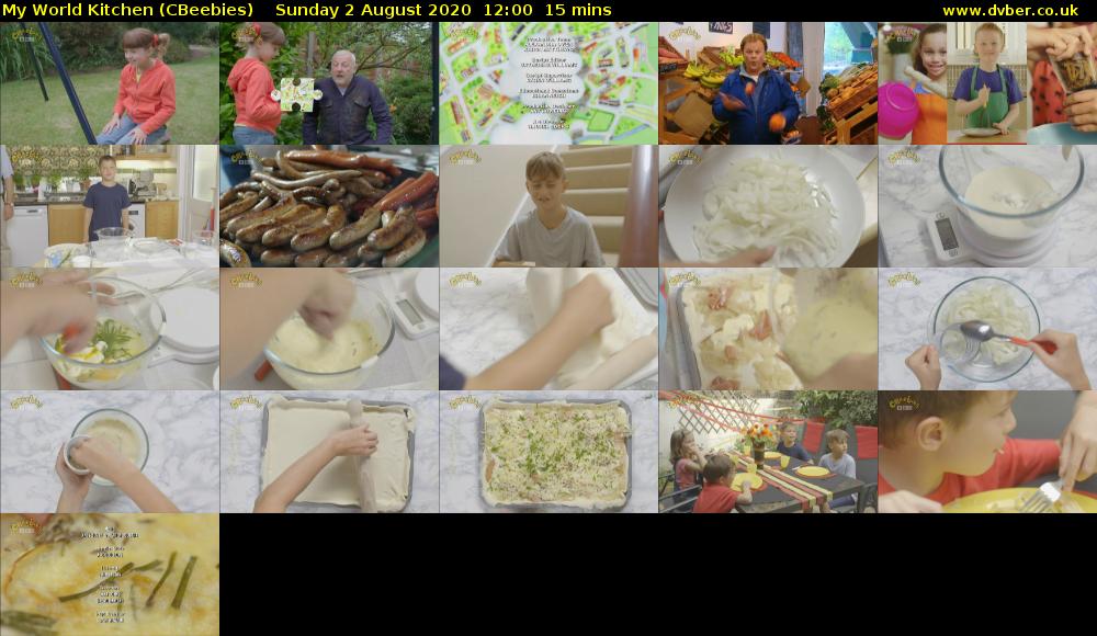 My World Kitchen (CBeebies) Sunday 2 August 2020 12:00 - 12:15
