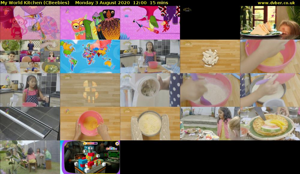 My World Kitchen (CBeebies) Monday 3 August 2020 12:00 - 12:15