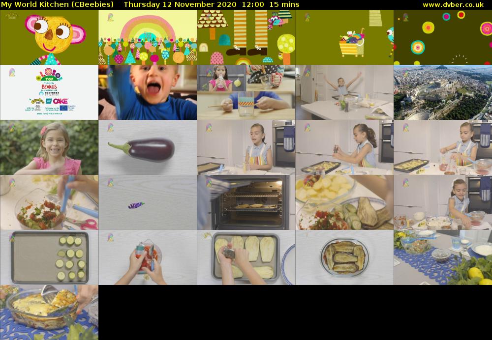My World Kitchen (CBeebies) Thursday 12 November 2020 12:00 - 12:15