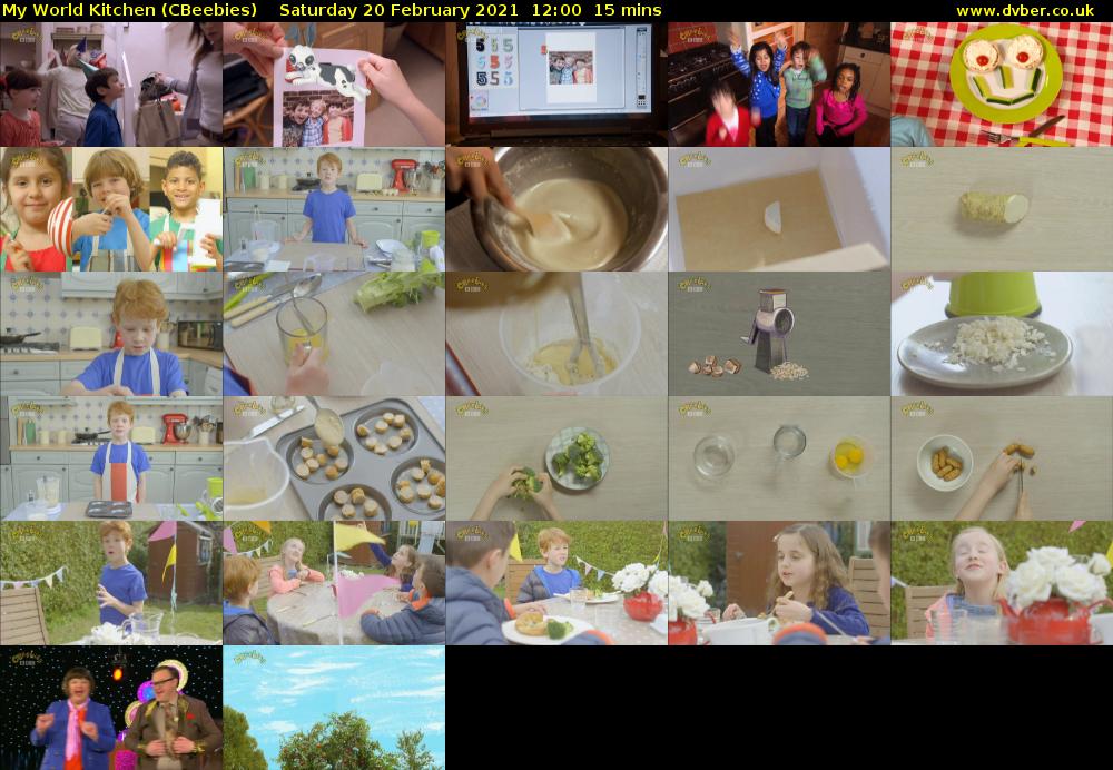My World Kitchen (CBeebies) Saturday 20 February 2021 12:00 - 12:15