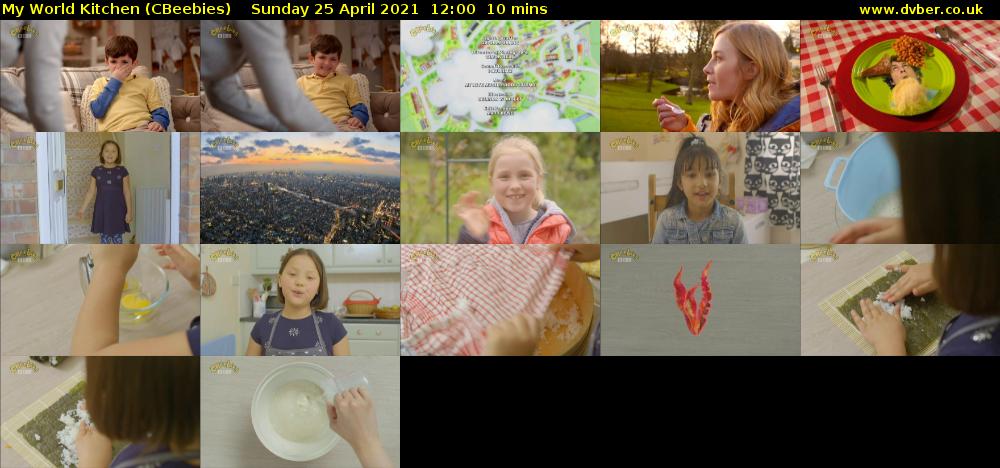 My World Kitchen (CBeebies) Sunday 25 April 2021 12:00 - 12:10
