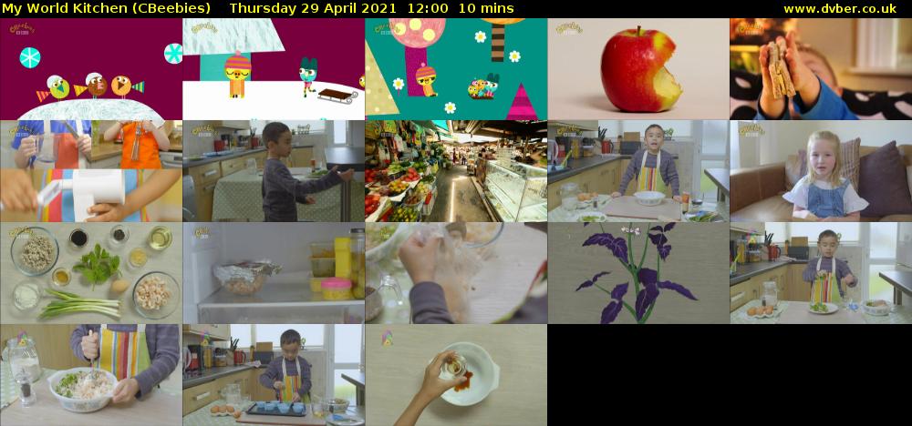 My World Kitchen (CBeebies) Thursday 29 April 2021 12:00 - 12:10