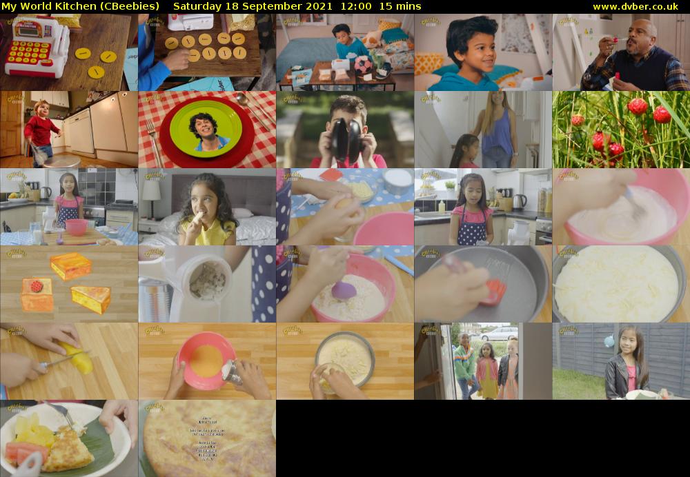 My World Kitchen (CBeebies) Saturday 18 September 2021 12:00 - 12:15