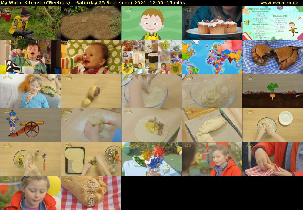 My World Kitchen (CBeebies) Saturday 25 September 2021 12:00 - 12:15