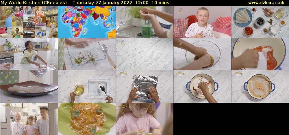 My World Kitchen (CBeebies) Thursday 27 January 2022 12:00 - 12:10