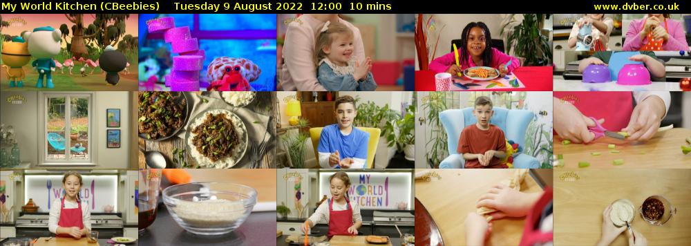 My World Kitchen (CBeebies) Tuesday 9 August 2022 12:00 - 12:10