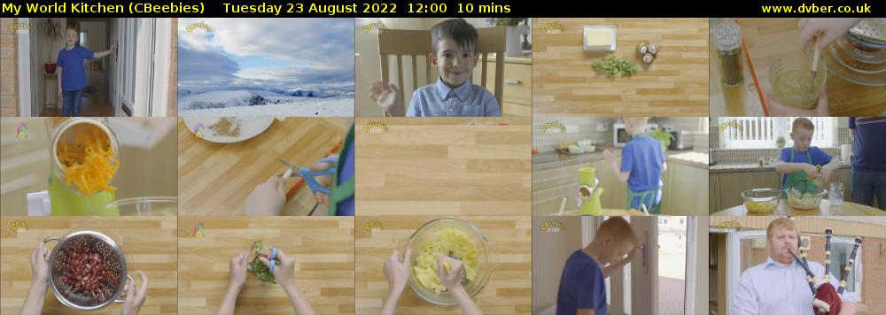 My World Kitchen (CBeebies) Tuesday 23 August 2022 12:00 - 12:10