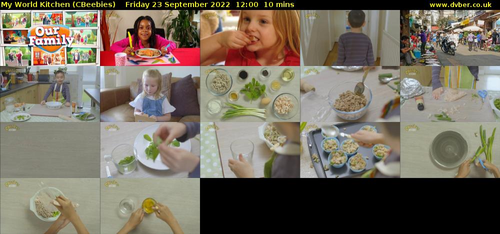My World Kitchen (CBeebies) Friday 23 September 2022 12:00 - 12:10
