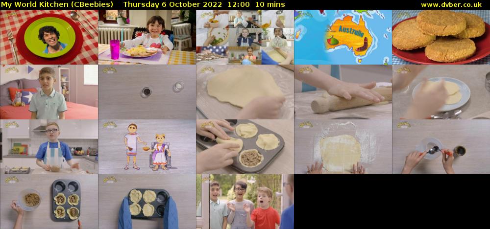 My World Kitchen (CBeebies) Thursday 6 October 2022 12:00 - 12:10