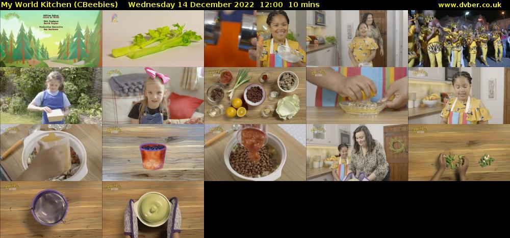 My World Kitchen (CBeebies) Wednesday 14 December 2022 12:00 - 12:10