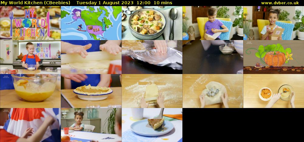 My World Kitchen (CBeebies) Tuesday 1 August 2023 12:00 - 12:10