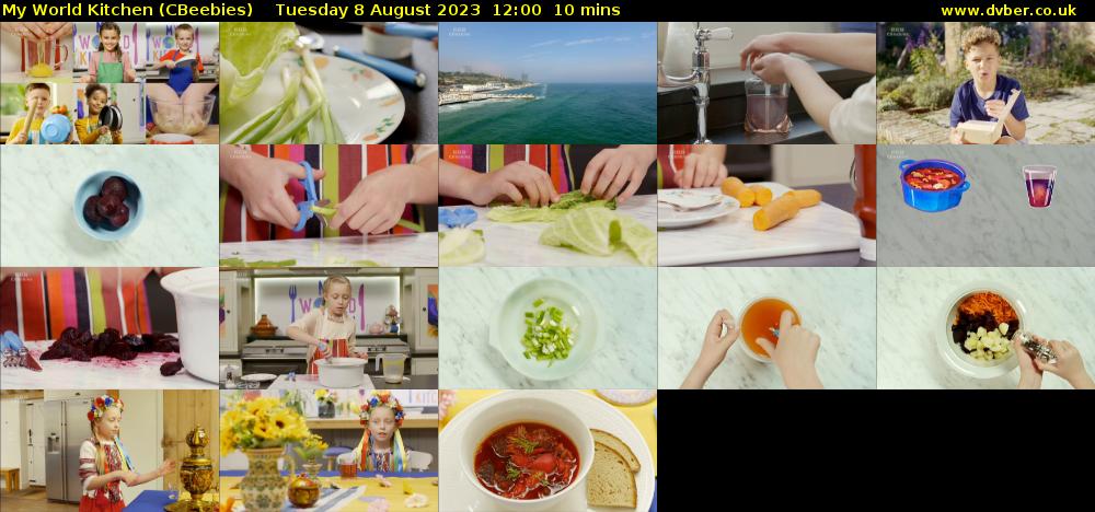 My World Kitchen (CBeebies) Tuesday 8 August 2023 12:00 - 12:10