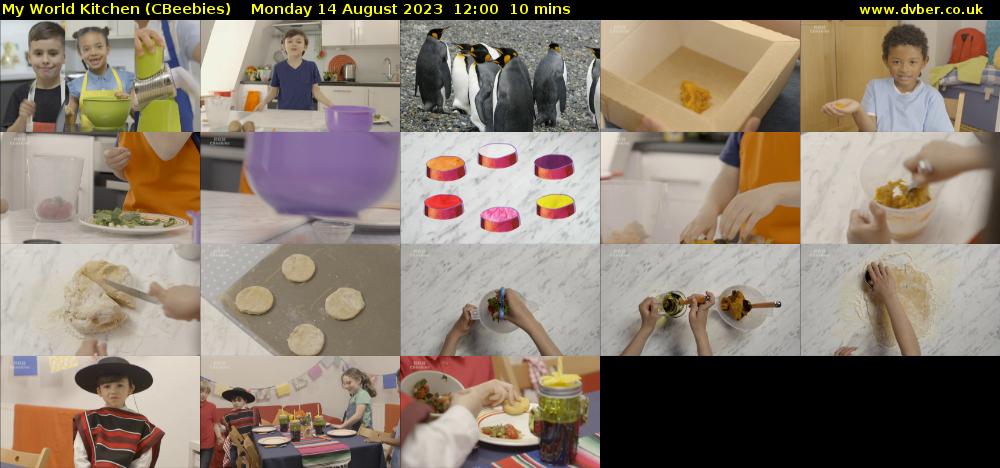My World Kitchen (CBeebies) Monday 14 August 2023 12:00 - 12:10