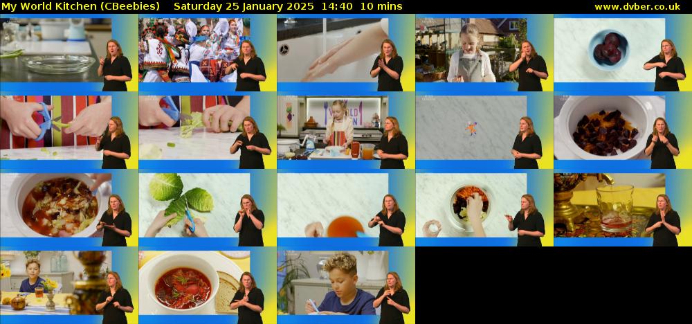 My World Kitchen (CBeebies) Saturday 25 January 2025 14:40 - 14:50