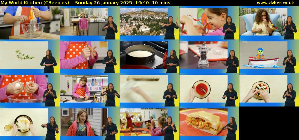 My World Kitchen (CBeebies) Sunday 26 January 2025 14:40 - 14:50