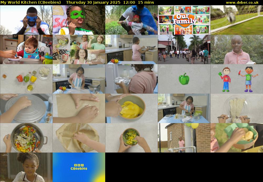 My World Kitchen (CBeebies) Thursday 30 January 2025 12:00 - 12:15