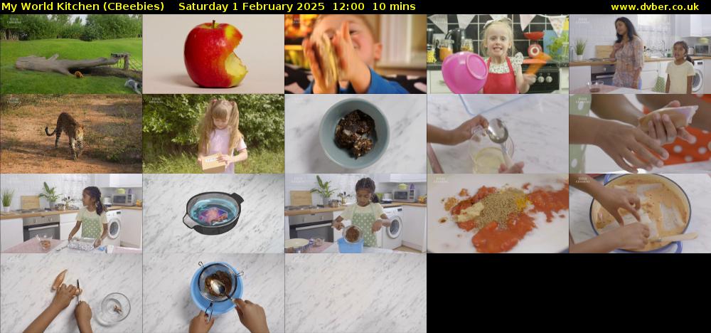 My World Kitchen (CBeebies) Saturday 1 February 2025 12:00 - 12:10