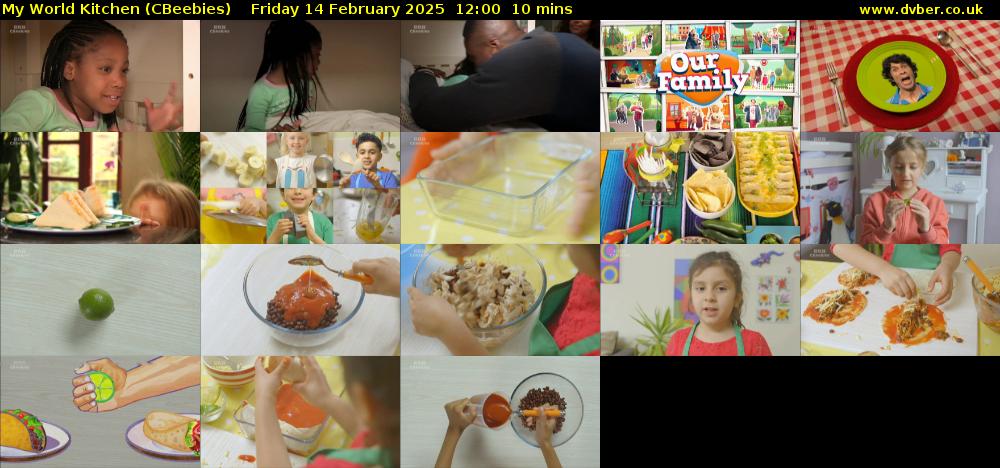 My World Kitchen (CBeebies) Friday 14 February 2025 12:00 - 12:10