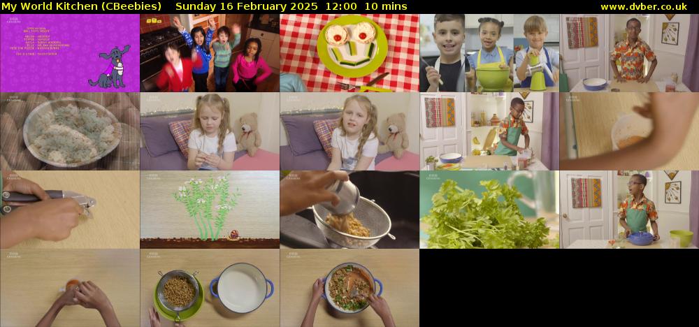 My World Kitchen (CBeebies) Sunday 16 February 2025 12:00 - 12:10