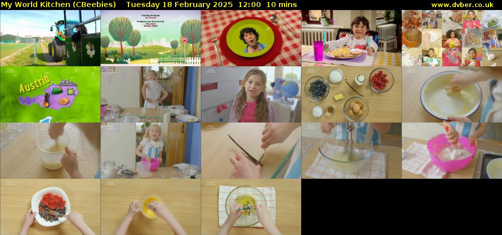 My World Kitchen (CBeebies) Tuesday 18 February 2025 12:00 - 12:10