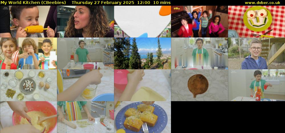 My World Kitchen (CBeebies) Thursday 27 February 2025 12:00 - 12:10