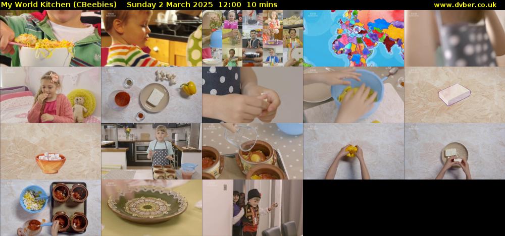 My World Kitchen (CBeebies) Sunday 2 March 2025 12:00 - 12:10