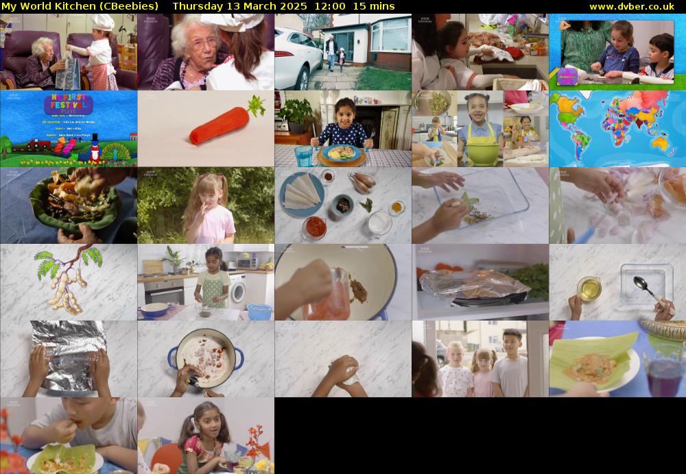My World Kitchen (CBeebies) Thursday 13 March 2025 12:00 - 12:15