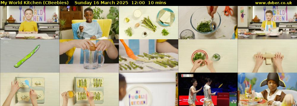 My World Kitchen (CBeebies) Sunday 16 March 2025 12:00 - 12:10