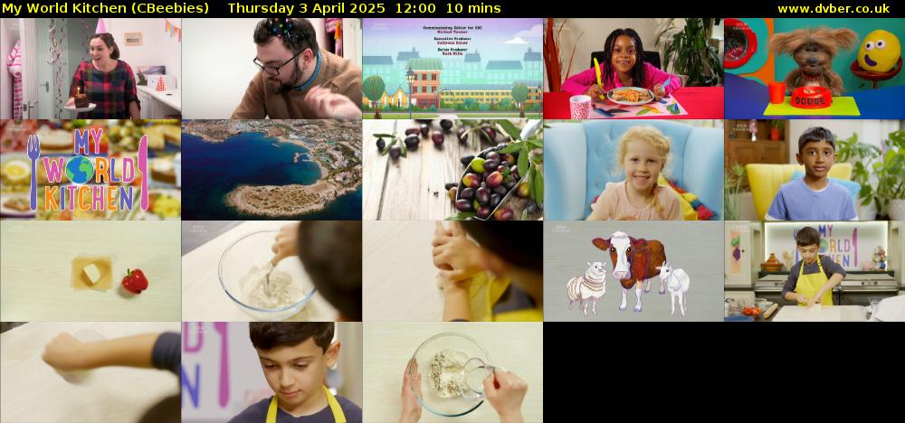 My World Kitchen (CBeebies) Thursday 3 April 2025 12:00 - 12:10