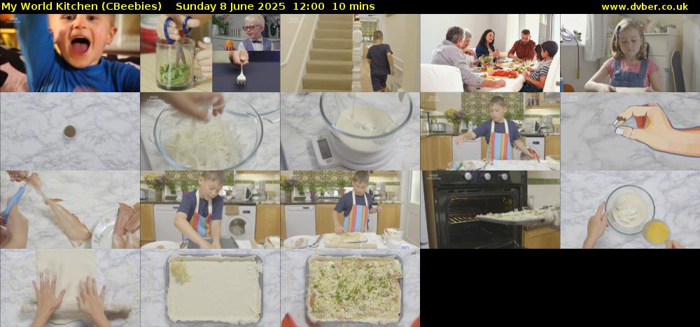 My World Kitchen (CBeebies) Sunday 8 June 2025 12:00 - 12:10