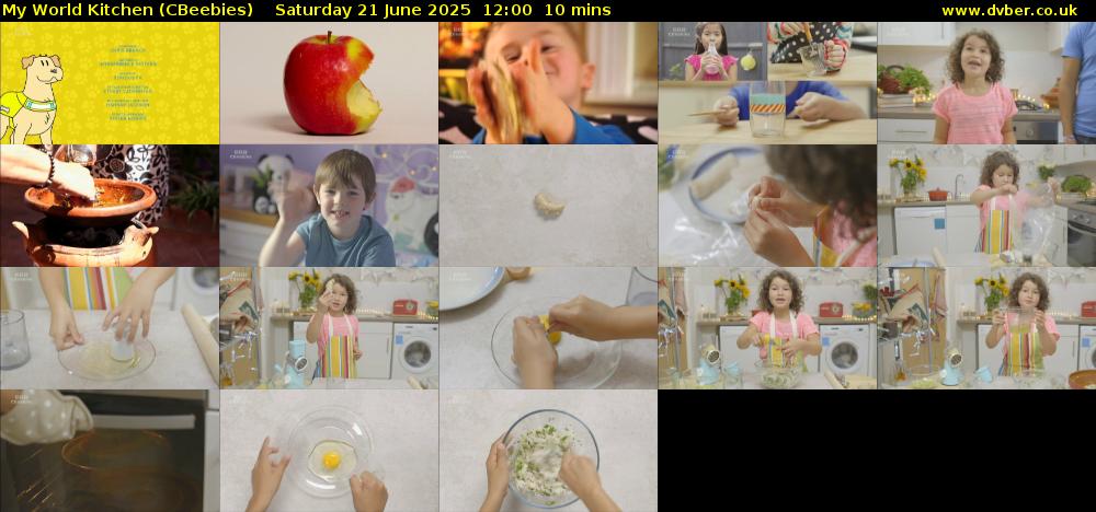 My World Kitchen (CBeebies) Saturday 21 June 2025 12:00 - 12:10