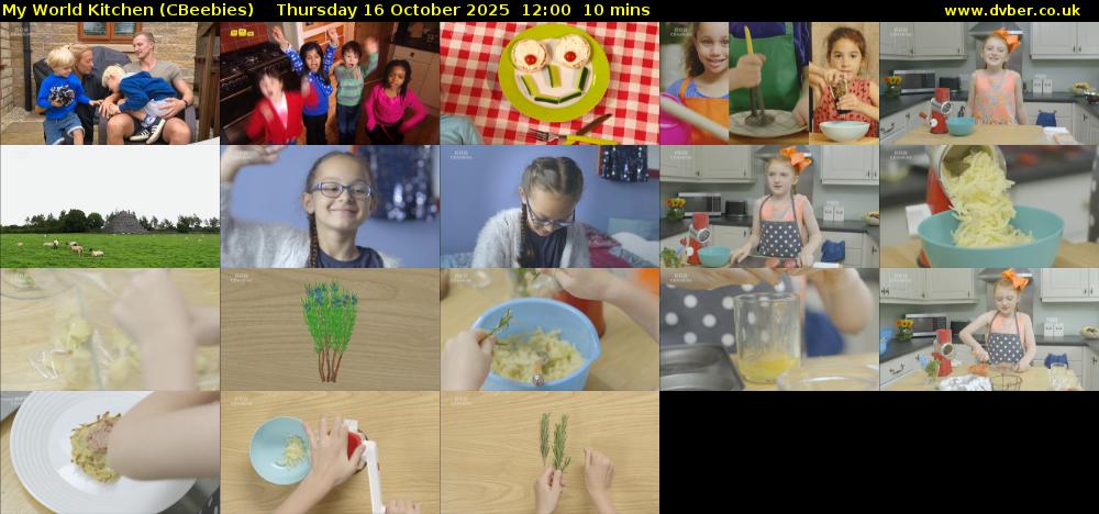 My World Kitchen (CBeebies) Thursday 16 October 2025 12:00 - 12:10