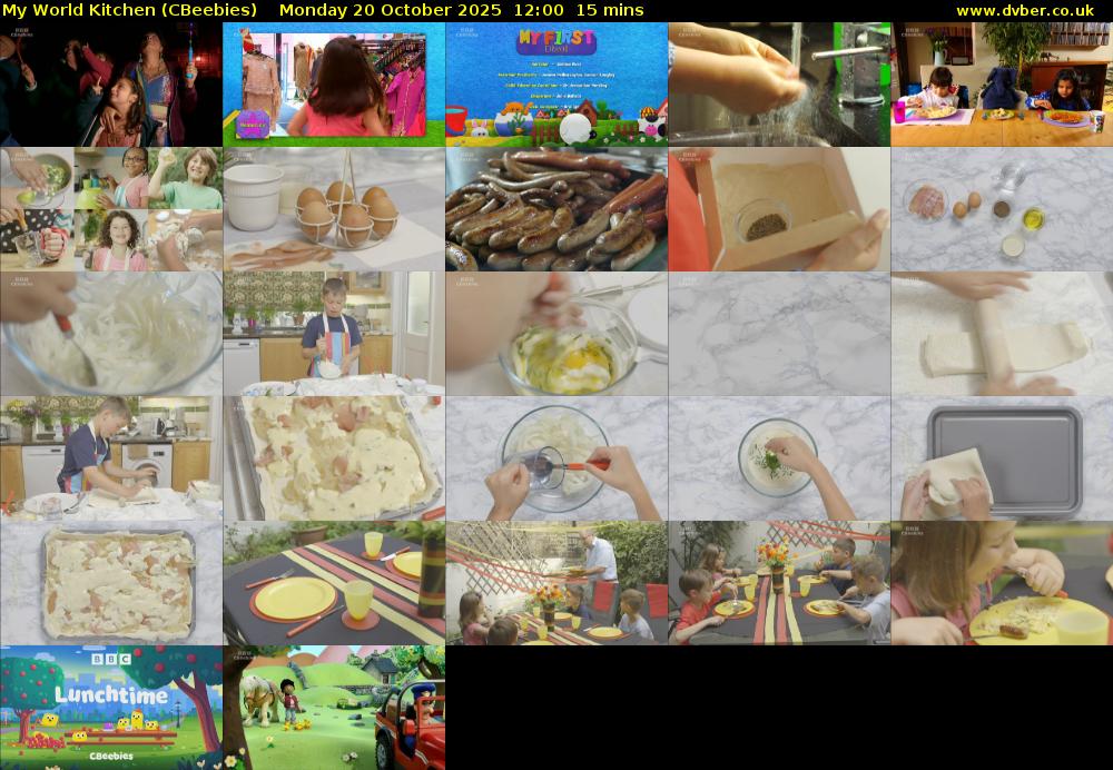 My World Kitchen (CBeebies) Monday 20 October 2025 12:00 - 12:15