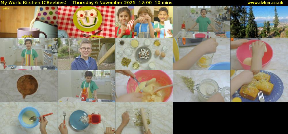 My World Kitchen (CBeebies) Thursday 6 November 2025 12:00 - 12:10