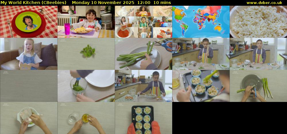 My World Kitchen (CBeebies) Monday 10 November 2025 12:00 - 12:10