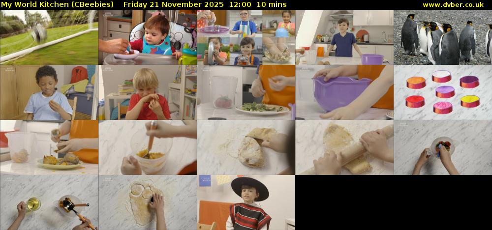 My World Kitchen (CBeebies) Friday 21 November 2025 12:00 - 12:10