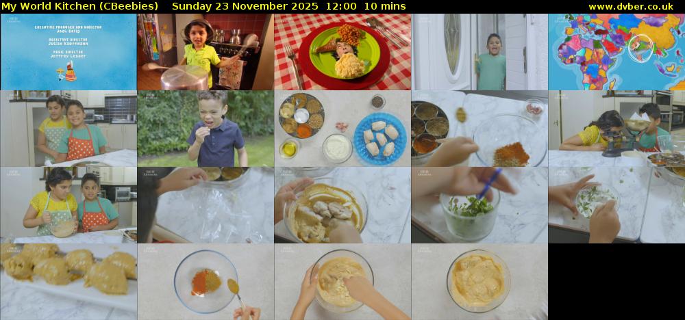 My World Kitchen (CBeebies) Sunday 23 November 2025 12:00 - 12:10
