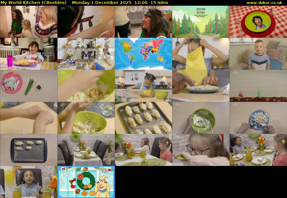 My World Kitchen (CBeebies) Monday 1 December 2025 12:00 - 12:15