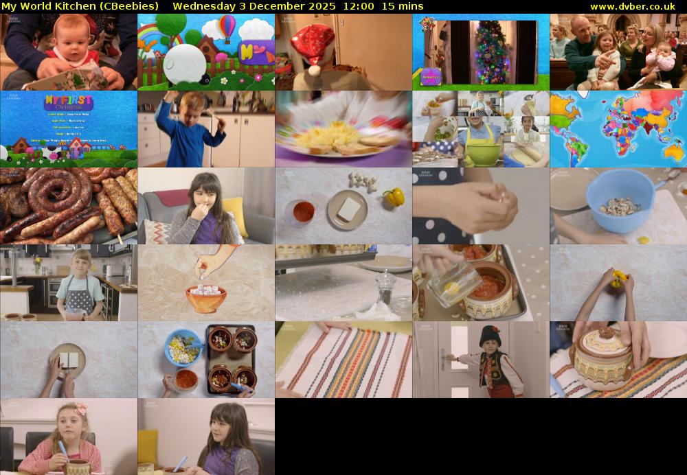 My World Kitchen (CBeebies) Wednesday 3 December 2025 12:00 - 12:15