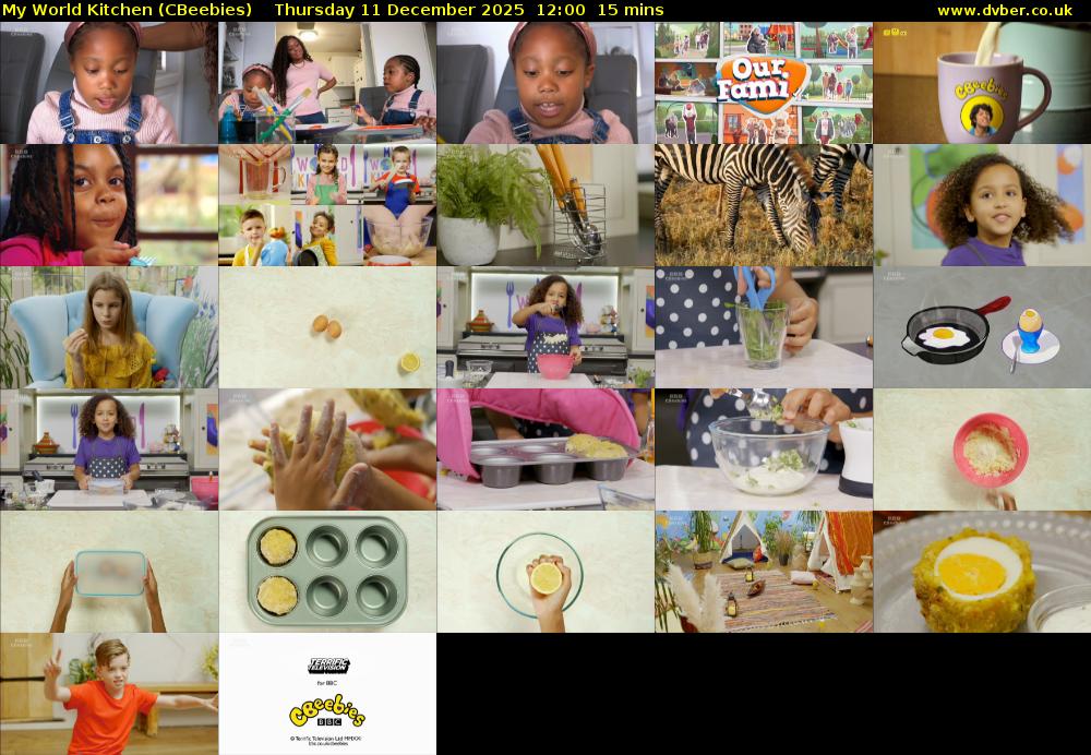 My World Kitchen (CBeebies) Thursday 11 December 2025 12:00 - 12:15