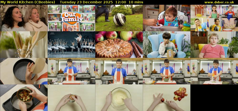 My World Kitchen (CBeebies) Tuesday 23 December 2025 12:00 - 12:10