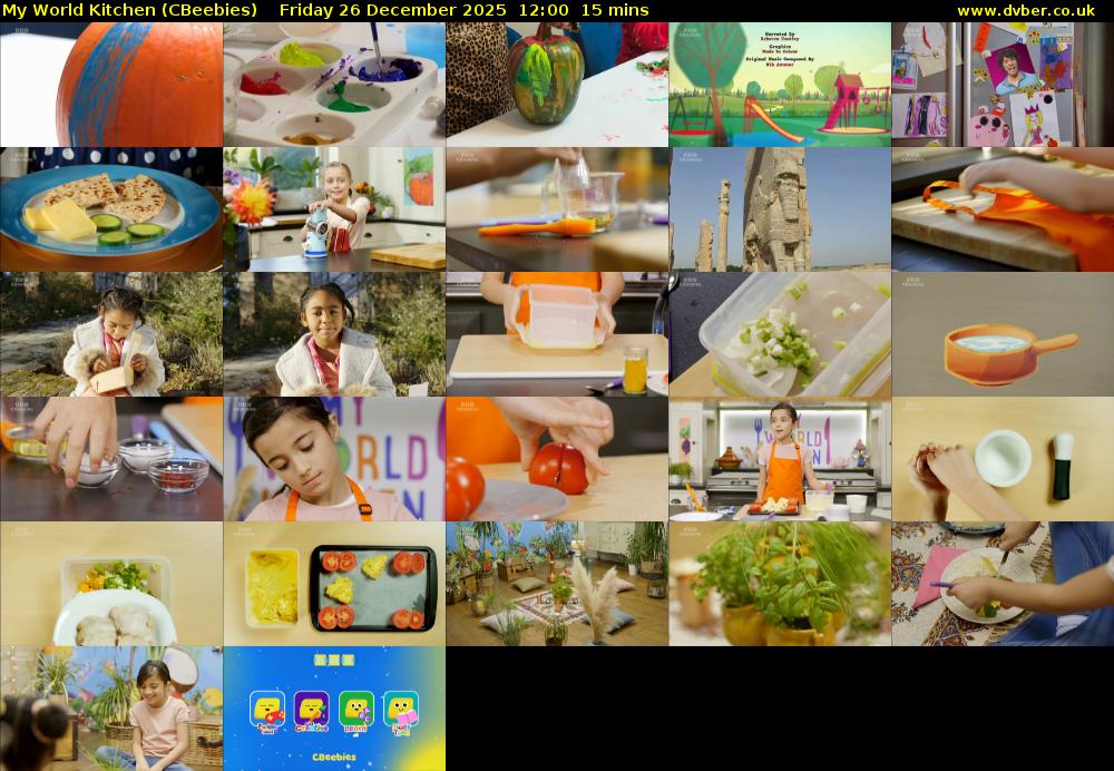 My World Kitchen (CBeebies) Friday 26 December 2025 12:00 - 12:15